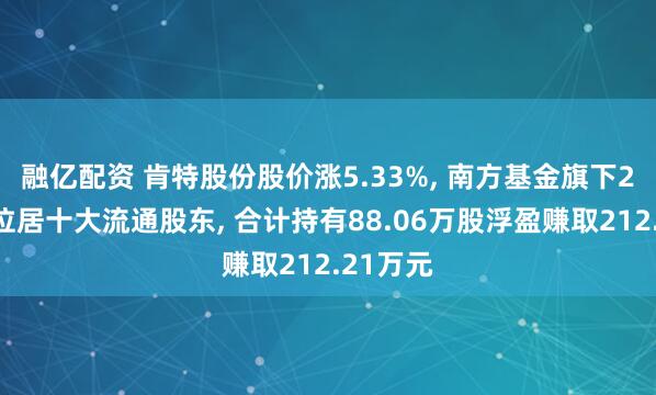 融亿配资 肯特股份股价涨5.33%, 南方基金旗下2只基金位居十大流通股东, 合计持有88.06万股浮盈赚取212.21万元